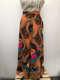 womens  vintage  Urban Village Vintage  urban village  swing skirt  Skirts  skirt  multi  maxi skirt  maxi  long length  Kati London  floral print  brown  8  70s