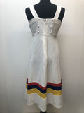 zip  womens  white  vintage  Urban Village Vintage  urban village  stripe detailing  chevron stripe  back zip  Addos Original  70s  1970s  10