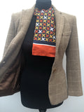 fitted Wool Blend womens Urban Village Vintage Ralph Lauren Jacket Grey check blazer jacket Blazer Alapaca 8 urban village vintage