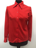 womens  vintage  Urban Village Vintage  top  St Michael  red  blouse  balloon sleeves  70s  70  1970s  10