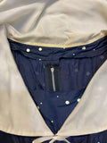 zip womens vintage Urban Village Vintage urban village summer dress shirt waist sailor collar print polka dot pleat detail large collar dress blue 8 50s 1950s