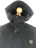 zip up jacket  zip up  vintage  Urban Village Vintage  MOD  large  l  Jacket  hooded  funnel neck  fred  fleece lining  coat  black