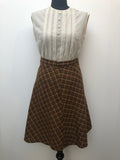 womens  vintage  Urban Village Vintage  urban village  Skirts  skirt  check skirt  brown  a line  70s  1970s  10