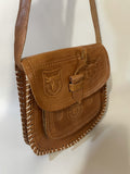woodstock  womens bag  womens  vintage  Urban Village Vintage  toro  tooled  tan  spanish  Shoulder bag  shoulder  One Size  leather etched  Leather  hippy  hippie  hand bag  festival  embossed  bull design  brown  bag  accessories  70s style  70s  1970s
