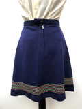 womens  vintage  Urban Village Vintage  urban village  stitch detailing  Skirts  skirt  high waisted  Embroidered  blue  8  70s  1970s