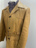 waist belt  vintage  Urban Village Vintage  urban village  stitch detailing  stitch detail  Size Medium  mens  M  long sleeve  Leather Jacket  Leather Coat  Leather  Jacket  fitted  dunn & co  collared  collar  caramel  button up  button  big collar  belted jacket  belted  belt detail  belt  70s  1970s