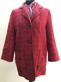 Vintage 1960s Welsh Woollens Tapestry Coat in Pink -  Size UK 14