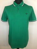 vintage  top  Stripes  Shirt  polo top  polo  MOD  Mens Shirts  mens  L  Green  Fred Perry