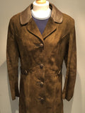 Womens Vintage 1960s / 1970s Jeffrey Brownleader of London Suede Jacket - Brown - Size 14 - Vintage Clothing