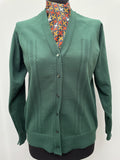 1960s Knitted Cardigan in Green - Size 14