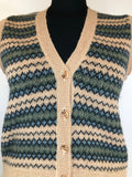 zig zag  wool  winter  vintage  vest  v neck  Urban Village Vintage  urban village  Tank Top  tank  sweater  patterned  pattern  orange  knitwear  knitted  knit  fine knit  beige  70s  1970s