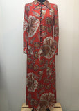 womens  vintage  Urban Village Vintage  short sleeved  red  maxi dress  maxi  floral  dress  dagger collar  dagger  blouse dress  70s  1970s  12