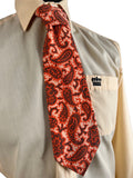 vintage  Urban Village Vintage  urban village  UK  tie  summer  style  psychedelic  psych  Paisley Print  paisley  Orange  One Size  mens accessories  mens  flower power  fashion  clothing  clothes  birmingham  acid  70s  1970s