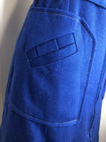 womens  waist belt  vintage  Urban Village Vintage  MOD  jacket  front zip fastening  decorative buttons  blue  60s  1960s  10