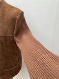 vintage  Three Button  Suede Jacket  Suede  St Michael  pockets  Mens jacket  mens coat  M  Leather Jacket  leather etching  Leather Coat  Leather  knitted  jacket  decorative buttons  dark brown  cardigan  cardi  button down  brown leather  brown  70  3 button  1970s