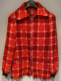 Vintage 1960s Welsh Wool Tapestry Jacket with Fringing by Jon Ro in Red Small Urban Village