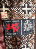 wool  womens  Welsh Woollens  welsh wool  welsh  vintage  Urban Village Vintage  tapestry  MOD  jacket  cross pattern  coat  brown  autumnal  autumn  60s  1960s  12