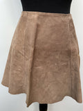 womens  vintage  Urban Village Vintage  urban village  Suede  Skirts  skirt  short  sand  retro  press stud fastening  MOD  Mini Skirt  M  brown  70s  70  60s  1970s  1960s