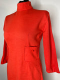zip back  womens  vintage  Urban Village Vintage  short dress  scooter dress  scooter  roll neck  Red  pink  modette  MOD  mini dress  micro mini  long sleeve  dress  60s  1960s  10