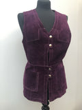 womens jacket  womens coat  womens  waistcoat  Vision Furs  vintage  vest  Urban Village Vintage  summer  Suede Jacket  Suede  purple  press stud fastening  Jacket  hippie  70  1970s  10