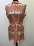 zip front  zip  womens  waist belt  vintage  Urban Village Vintage  urban village  summer dress  summer  sleeveless  retro  pink  Paisley Print  paisley inspired  paisley  orange  MOD  midi dress  midi  lightweight  dress  collared dress  collared  collar dress  collar  big collar  Belted waist  belted dress  belted  belt detail  belt  arthur linney classic  16