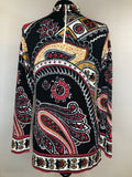 zip  womens  vintage  Urban Village Vintage  urban village  retro  print dress  multi  MOD  mini dress  long sleeve  high neck  ethinc print  dress  black  balloon  60s  1960s  12