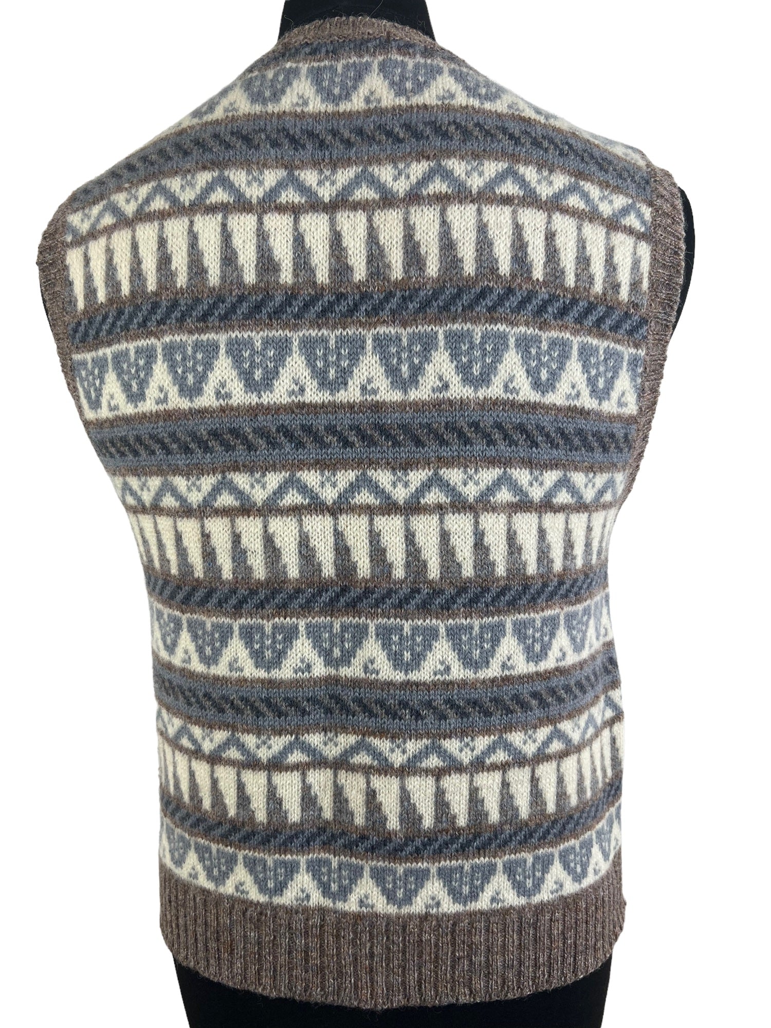 Vintage 1970s Wool Fair Isle Round Neck Tank Top by Laird-Portch