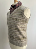 sweater vest  vintage  vest  Urban Village Vintage  urban village  sleeveless  retro  pure new wool  pullover  pattern  patterened  mens  M  knitted  jumper vest  grandad knit  fair isle  brown  70s  40s  1970s  1940s