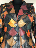 womens  vintage  Urban Village Vintage  mod  Leather  jacket  fitted  dagger collar  brown  black  60s  1960s  10