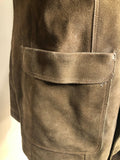 vintage  Urban Village Vintage  urban village  Suede Jacket  Suede  press stud fastening  press stud  pockets  pocket detail  mens  L  Jacket  dagger collar  collared  collar  brown  70s  1970s