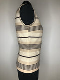 zip front  womens  waistcoat  vintage  Vest  tunic top  tunic  top  Tank Top  Stripes  light knitwear  Ladies Pride  knitwear  knitted  Kintwear  hippy  brown  boho  bohemian  70s  1970s  10