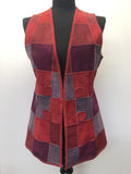 1960s Patchwork Suede Waistcoat - Size 12