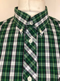 xxl  Urban Village Vintage  short sleeve  retro  MOD  mens  Green  Fred Perry  fred  embroidered logo  Embroidered  collar  checkered  checked  button down collar  button down
