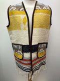 Vintage Western Style Blanket Waistcoat - Size XL