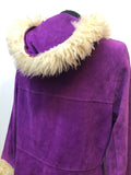 womens jacket  womens coat  womens  vintage  Urban Village Vintage  Sheepskin  purple  Jacket  hooded  hood  16 urban village vintage