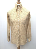 vintage  Urban Village Vintage  urban village  Stripes  Shirt  Printed T-Shirt  printed shirt  printed  print  Mens Shirts  mens  m  long sleeves  Long sleeved top  long sleeve  Lens  floral shirt  floral  dagger collar  cream  button  70s  1970s