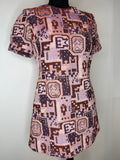 womens  vintage  tapestry design  tapestry  round neck  retro  purple  modette  mod dress  MOD  mini dress  mini  Fabiola dress  Erba  dress  decorative buttons  abstract print  a-line  60s  1960s  12
