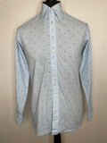 1970s Blue Pointed Collar Shirt by Rael Brook - Size Small