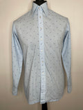 1970s Blue Pointed Collar Shirt by Rael Brook - Size Small