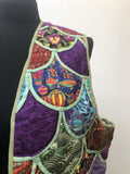 womens  waistcoat  vintage  Urban Village Vintage  urban village  sleevless  quilted lining  purple  prints  Patchwork waistcoat  patchwork  music  multi  Jacket  floral  festival  fabric print  butterfly  balloon  16