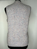 womens  waistcoat  vintage  Vest  tunic top  tunic  top  Tank Top  pure wool  pure new wool  Pitlochry knitwear  lilac  knitwear  knitted  Kintwear  diamond patterned  diamond pattern  cream  button front  Blue  70s  1970s  12  100% Wool