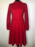 1960s Round Collar Stitch Detail Dress by Windsmoor  - Size UK 10