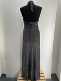 womens  vintage  Urban Village Vintage  urban village  studio 54  party dress  party  new year  metallic  maxi dress  lurex  long length dress  halter neck  halter  glittery  glitter  dress  disco dress  disco  christmas  black  back zip  70s  1970s  12