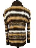 zero waste vintage Urban Village Vintage urban village UK top thrifted thrift sustainable suede lace up style stripey Stripes striped stripe store slow fashion shop second hand save the planet roll neck ribbed design Ribbed reuse retro recycled recycle recycable preloved online mens long sleeves Long sleeved top long sleeve light knitwear light knit L jumper fashion ethical Eco friendly Eco concious fashion clothing clothes brown Birmingham 70s 1970s