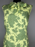 zip back  yellow  womens  vintage  Urban Village Vintage  smock dress  short dress  modette  MOD  green  frill neck  frill detail  floral print  collar  bow detailing  bow detail  60s  1960s  18