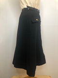 Wool  womens  vintage  Urban Village Vintage  urban village  Skirts  skirt  high waisted  denim style  Black  Alexon  a line  8  70s  1970s