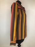 yellow  womens  vintage  top  stripes  red  multi  dagger collar  dagger  brown  blouse  70s  1970s  12