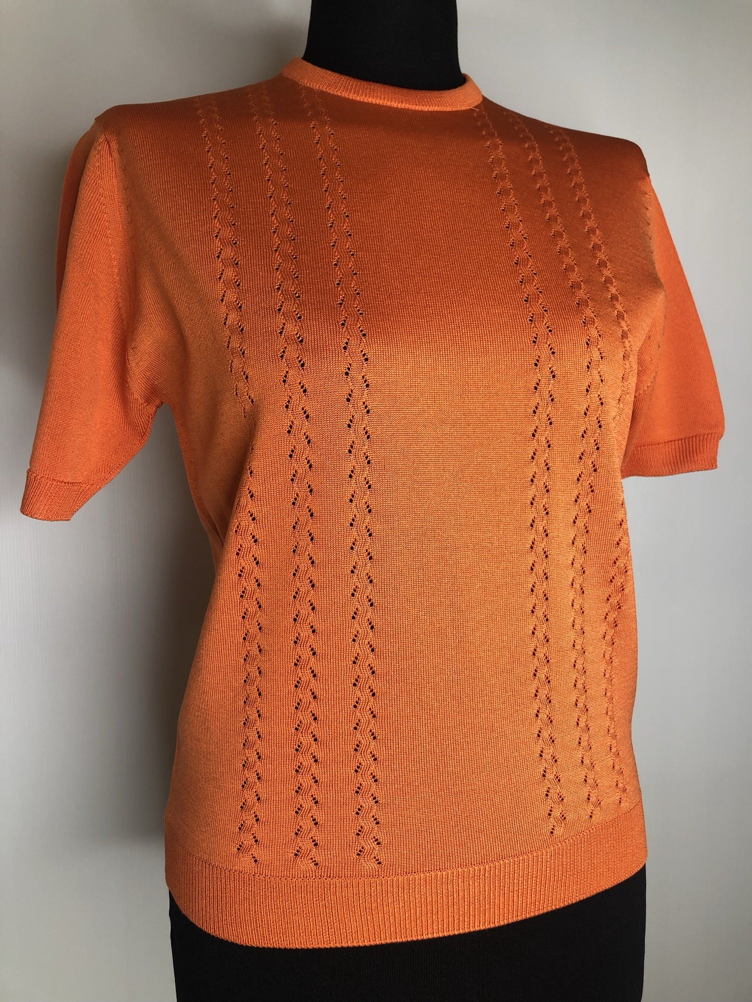 Orange short sleeve sweater sales