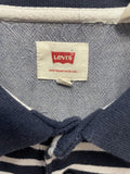xl  vintage  Urban Village Vintage  urban village  summer  Stripes  striped  retro  polo top  polo  Navy  mens  levis strauss  levis  levi strauss  levi  Cotton  collar