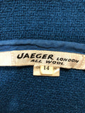 womens  vintage  skirt  MOD  jaeger  blue  8  60s  1960s